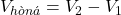 V_{h&ograve;n đ&aacute;} = V_2 - V_1