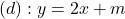 (d): y = 2x + m