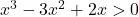 Rendered by QuickLaTeX.com x^3 - 3x^2 + 2x > 0