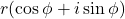 r(\cos\phi + i\sin\phi)