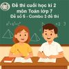 Combo 3 đề thi cuối học kì 2 môn Toán lớp 7