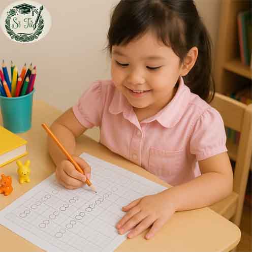Phiếu tập tô số 8 cho bé