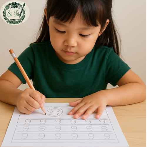 Phiếu tập tô số 9 cho bé