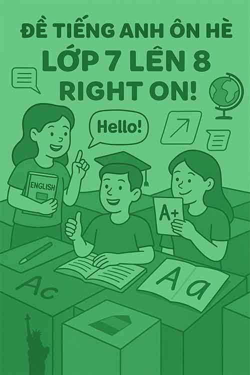Đề Tiếng Anh ôn hè lớp 7 lên 8 dựa theo Right On! năm 2025