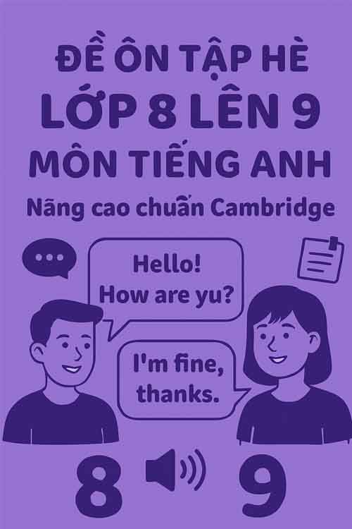 Đề ôn tập hè lớp 8 lên 9 môn Tiếng Anh Nâng cao chuẩn Cambridge