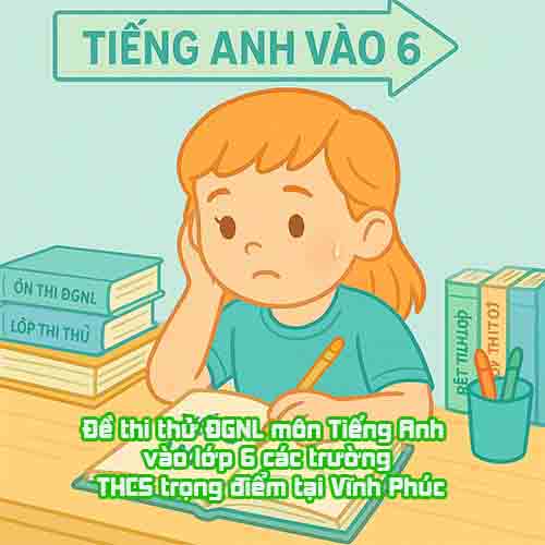 Đề thi thử ĐGNL môn Tiếng Anh vào lớp 6 các trường THCS trọng điểm tại Vĩnh Phúc