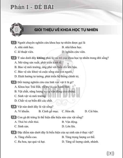 Giải Bài 1: Giới thiệu về Khoa học tự nhiên (Trang 3-5) SBT Khoa học tự nhiên lớp 6 Cánh diều