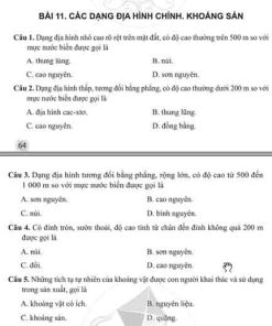 Giải Bài 11 từ Câu 1 tới câu 8 (trang 64-65) SBT Lịch sử và Địa lí lớp 6 Cánh diều Phần Địa lí
