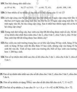 Giải Bài 119 tới bài 127 tiết 13 chương I (trang 36-37) SBT Toán lớp 6 Cánh diều tập 1