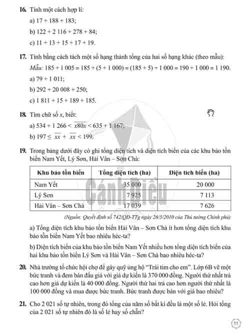Giải Bài 15 tới bài 22 (trang 10-12) SBT Toán lớp 6 Cánh diều tập 1