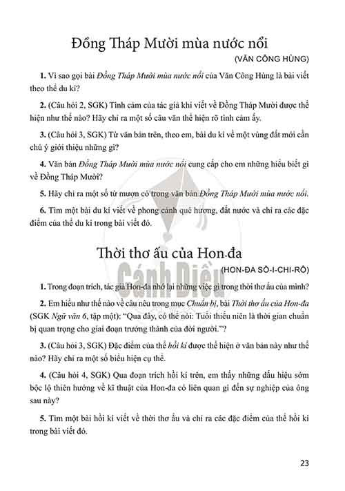 Giải Bài 3 Kí (Hồi kí và du kí) từ trang 22 đến 26 SBT Ngữ văn lớp 6 Cánh diều tập 1
