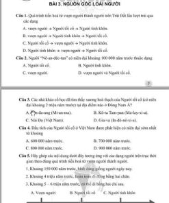 Giải Bài 3 từ Câu 1 tới câu 8 (trang 7-9) SBT Lịch sử và Địa lí lớp 6 Cánh diều Phần Lịch sử