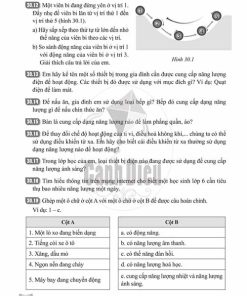 Giải Bài 30 (Trang 74-77) SBT Khoa học tự nhiên lớp 6 Cánh diều: Các dạng năng lượng
