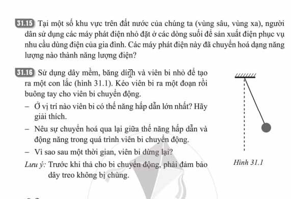 Giải Bài 31 (Trang 77-79) SBT Khoa học tự nhiên lớp 6 Cánh diều: Sự chuyển hóa năng lượng