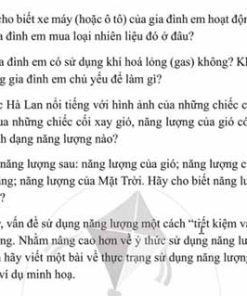 Giải Bài 32 (Trang 79-80) SBT Khoa học tự nhiên lớp 6 Cánh diều Nhiên liệu và năng lượng tái tạo
