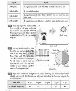 Giải Bài 33 (Trang 80-83) SBT Khoa học tự nhiên lớp 6 Cánh diều: Hiện tượng mọc và lặn của mặt trời
