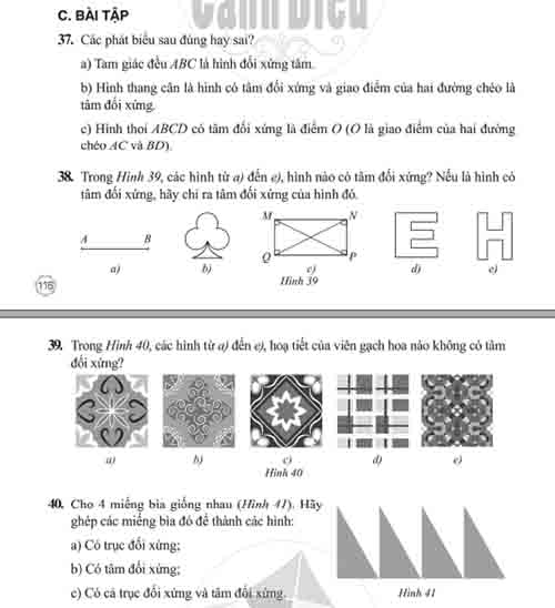 Giải Bài 37 tới bài 40 chương III (trang 116-117) SBT Toán lớp 6 Cánh diều tập 1