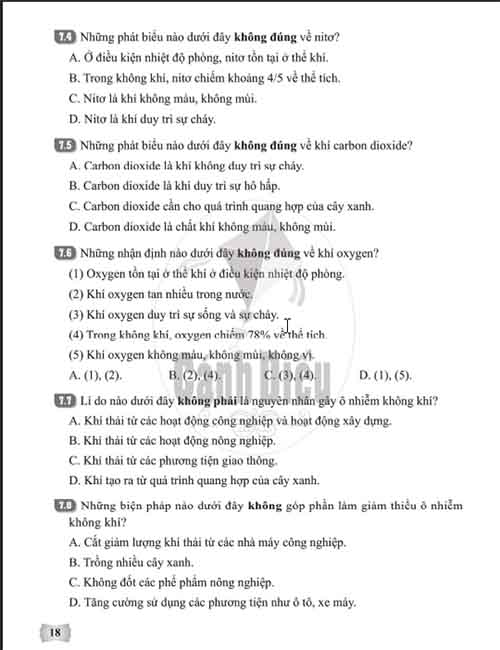 Giải Bài 6 (Trang 17-19) SBT Khoa học tự nhiên lớp 6 Cánh diều: Oxygen và không khí