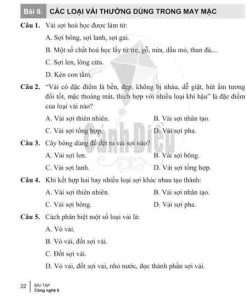 Giải Bài 8 từ câu 1 tới câu 7 (trang 22-23) SBT Công nghệ lớp 6 Cánh diều
