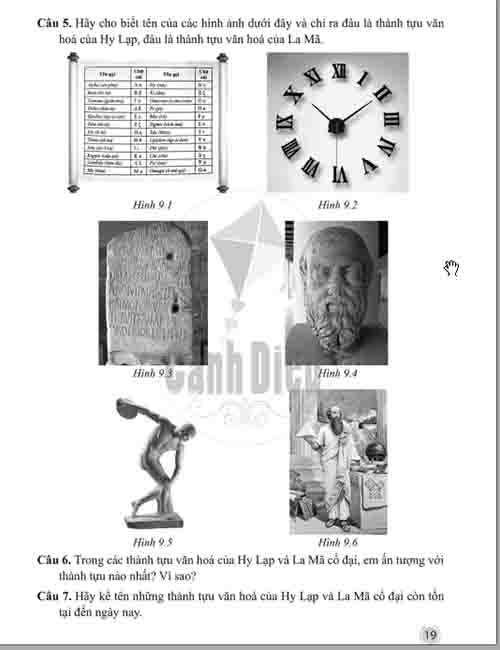 Giải Bài 9 từ Câu 1 tới câu 8 (trang 18-19) SBT Lịch sử và Địa lí lớp 6 Cánh diều Phần Lịch sử