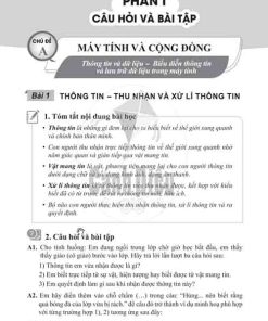 Giải Chủ đề A Bài 1 từ câu A1 tới A8 (trang 4-6) SBT Tin học lớp 6 Cánh diều