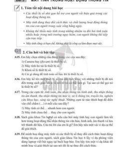 Giải Chủ đề A Bài 3 từ câu A15 tới A21 (trang 8-9) SBT Tin học lớp 6 Cánh diều