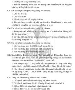 Giải Chủ đề A Bài 4 từ câu A22 tới A29 (trang 9-10) SBT Tin học lớp 6 Cánh diều