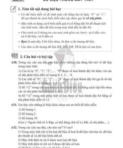 Giải Chủ đề A Bài 5 từ câu A30 tới A36 (trang 11-12) SBT Tin học lớp 6 Cánh diều