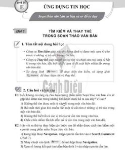 Giải Chủ đề E Bài 1 từ câu E1 tới E5 (trang 30-31) SBT Tin học lớp 6 Cánh diều