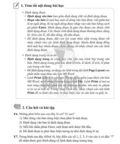 Giải Chủ đề E Bài 2-3 từ câu E6 tới E13 (trang 32-35) SBT Tin học lớp 6 Cánh diều
