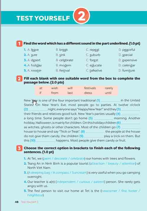 Giải SBT Tiếng Anh lớp 6 Global Success tập 1 Test Yourself 2 (Trang 48-51)
