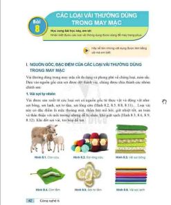 Giải SGK Công nghệ lớp 6 Cánh diều Bài 8: Các loại vải thường dùng trong may mặc (trang 42-45)