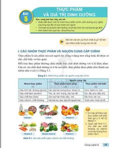 Giải SGK Công nghệ lớp 6 Cánh diều Chủ đề 2 Bài 5: Thực phẩm và giá trị dinh dưỡng (trang 25-29)