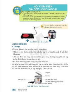 Giải SGK Công nghệ lớp 6 Cánh diều Chủ đề 4 Bài 13 Nồi cơm điện và bếp hồng ngoại (trang 68-71)