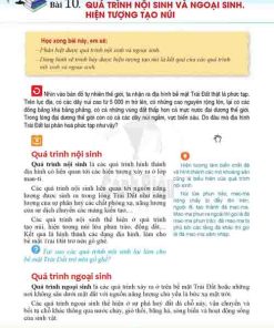 Giải SGK Lịch sử và Địa lí lớp 6 Cánh diều Phần Địa lí Bài 10 Quá trình nội sinh và ngoại sinh - Hiện tượng tạo núi (trang 141-142)