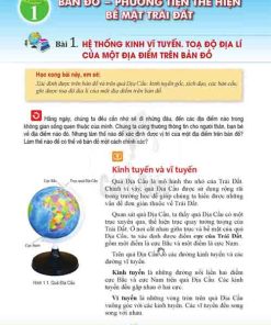 Giải SGK Lịch sử và Địa lí lớp 6 Cánh diều Phần Địa lí Chương 1 Bài 1 Hệ thống kinh tuyến vĩ tuyến - Tọa độ địa lí của một địa điểm trên bản đồ (trang 103-105)
