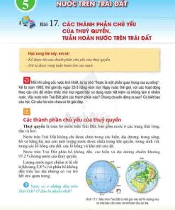 Giải SGK Lịch sử và Địa lí lớp 6 Cánh diều Phần Địa lí Chương 5 Bài 17 Các thành phần chủ yếu của thủy quyển - Tuần hoàn nước trên Trái Đất (trang 164-165)