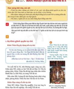 Giải SGK Lịch sử và Địa lí lớp 6 Cánh diều Phần Lịch sử Bài 17: Bước ngoặt lịch sử đầu thế kỉ X (trang 85-90)
