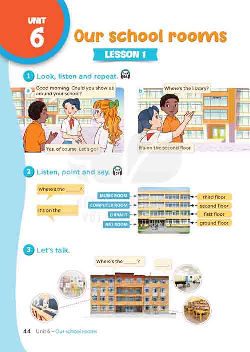 Giải SGK Tiếng Anh lớp 5 tập 1 Global Success Unit 6 Our School Rooms (trang 44-49)