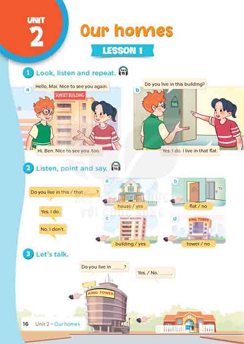 Giải SGK Tiếng Anh lớp 5 tập 1 Unit 2: Our Homes (trang 16-21)