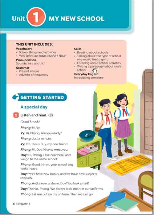 Giải SGK Tiếng Anh lớp 6 Global Success Unit 1 My New School (trang 6-15)