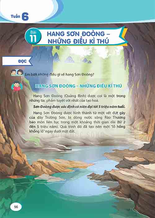 Giải SGK Tiếng Việt lớp 5 tập 1 Kết nối tri thức Bài 11 Hang Sơn Đoòng - Những điều kì thú (Trang 56-59)