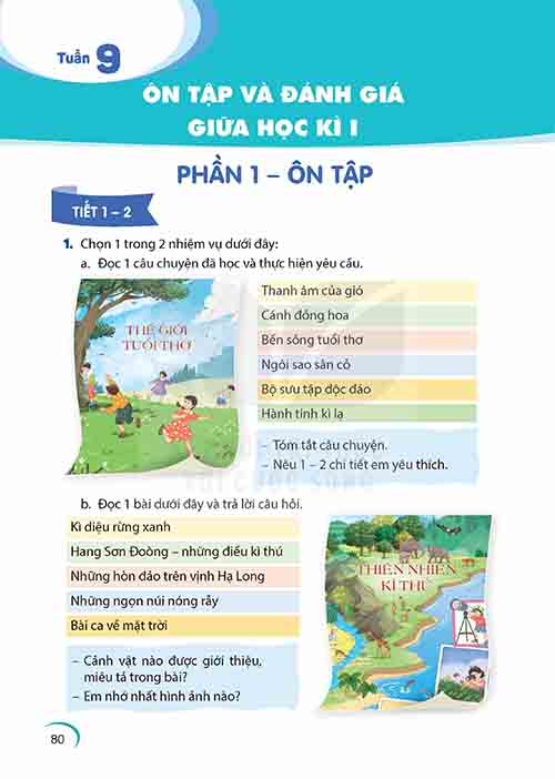 Giải SGK Tiếng Việt lớp 5 tập 1 Kết nối tri thức Ôn tập Giữa học kì I Tiết 1-5 (Trang 80-84)