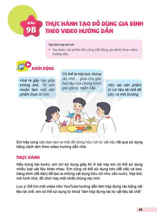 Giải SGK Tin học lớp 5 Kết nối tri thức Bài 9B Thực hành tạo đồ dùng gia đình theo video hướng dẫn (trang 49-51)
