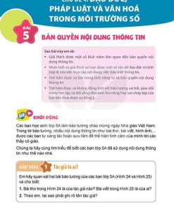 Giải SGK Tin học lớp 5 Kết nối tri thức Chủ đề 4 Bài 5 Bản quyền nội dung thông tin (trang 24-28)