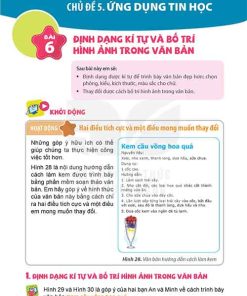 Giải SGK Tin học lớp 5 Kết nối tri thức Chủ đề 5 Bài 6 Định dạng kí tự và bố trí hình ảnh trong văn bản (trang 29-33)