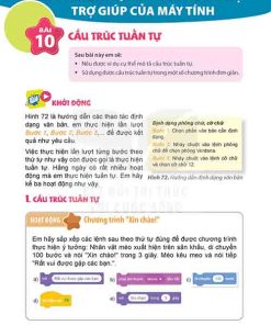 Giải SGK Tin học lớp 5 Kết nối tri thức Chủ đề 6 Bài 10 Cấu trúc tuần tự (trang 52-55)