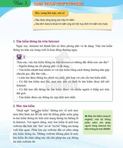 Giải SGK Tin học lớp 6 Cánh diều Chủ đề C Bài 3 Giới thiệu về máy tìm kiếm (trang 38-40)