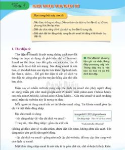 Giải SGK Tin học lớp 6 Cánh diều Chủ đề C Bài 5: Giới thiệu thư điện tử (trang 43-46)