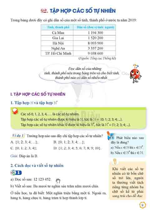 Giải SGK Toán lớp 6 Cánh diều Chương 1 Bài 2: Tập hợp các số tự nhiên (trang 9-14)